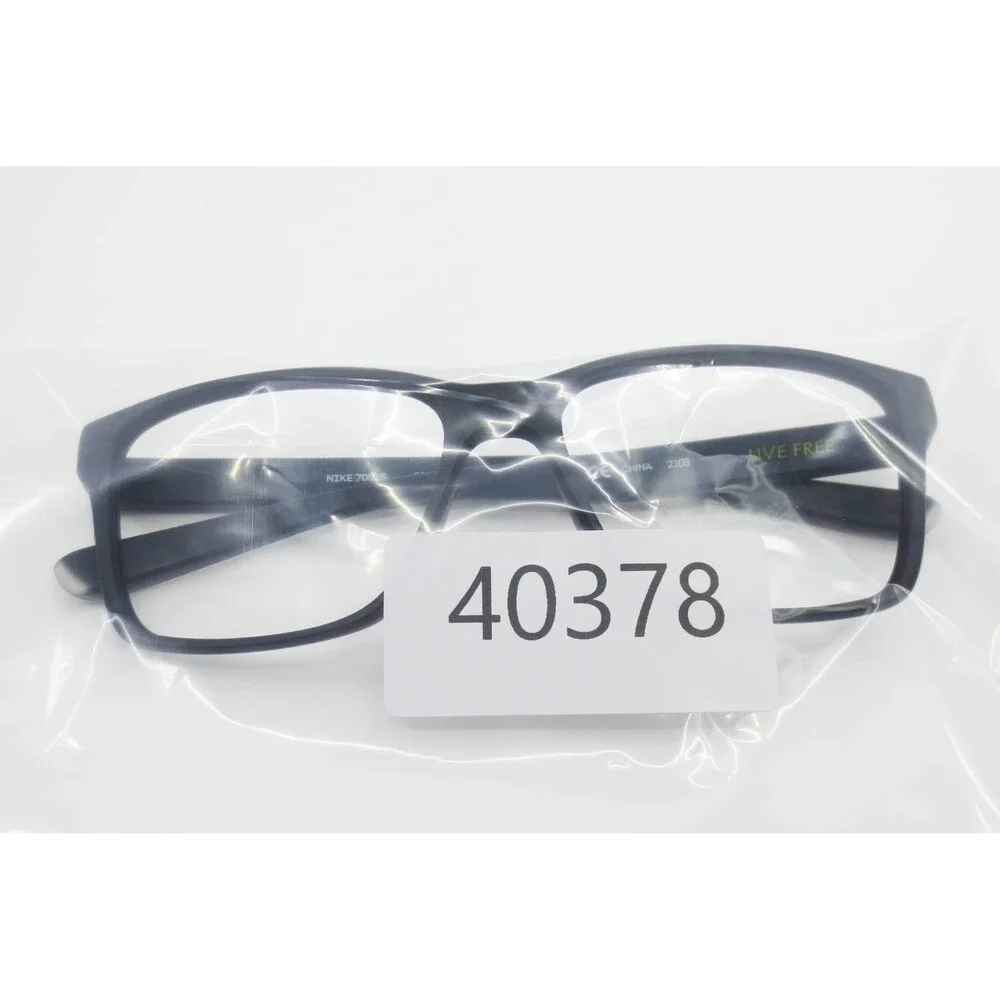 Nike 7091S 011 Matte Black Rectangular Eyeglasses Frames Demo Lenses 54-16-145